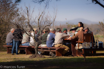 Having Lunch at the Los Chanares Dove Hunting Lodge